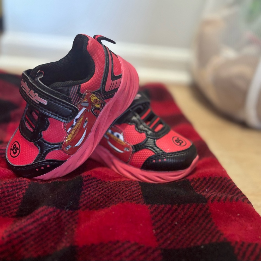 Kids Lightning McQueen Black and Red Sneakers